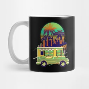 Hotdog Truck Retro Sunset Style Mug